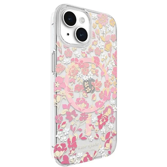 NIB♠️🆕Kate Spade ♠️ 🆕 Clear Case w/Floral Design & Crystals for iPhone 13/14/15 - Picture 3 of 7